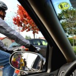 A Cling placed in a driver's windshield will help remind him/her to look for bikes!