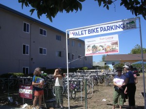 AS&R's Bicycle Valet Parking lot, sponsored by Bua Luang, at the 2012 Solano Stroll photo courtesy Mike Gill