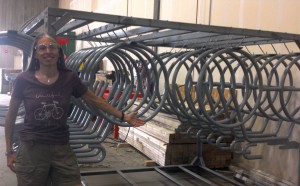 Amy Smolens previewed our Bike BIke Racks in their unpainted state at Dero in Minneapolis