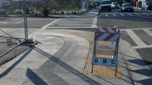 This curb cut has SEVEN sections - far larger and more practical for multiple cyclists than what is on Buchanan.