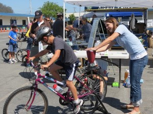 Use pedal power to blend a smoothie! photo courtesy Peggy McQuaid
