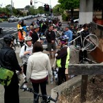 Riders were happy to see staff from both Blue Heron Bikes and Wheels of Justice there for safety checks. courtesy Nick Pilcn