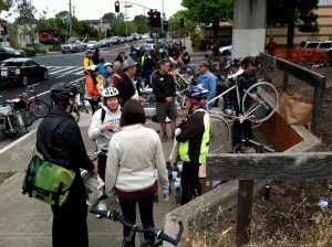 Riders were happy to see staff from both Blue Heron Bikes and Wheels of Justice there for safety checks. courtesy Nick Pilcn