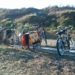 These 4 racks are located where there is more space so people with longtails, trailers, tandems and trail-a-bikes can comfortably park