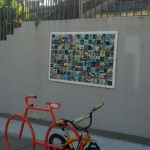 The new Bike Bike Rack at Albany Children's Center, AS&R members Mattison Ly and Buddy Williams, and Aleida Andrino-Chavez of the City of Albany.