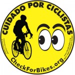 Spanish or English if you see this image, you'll check for bikes on the road!