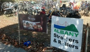 AS&R's volunteers park hundreds of bikes at two lots at the annual Solano Stroll! Please give us a hand this year!