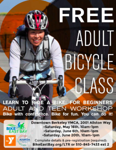 Free Adult or Teen "Learn to Ride" Classes @ Berkeley YMCA | Berkeley | California | United States