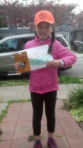 Kelly was one of 6 winners of a great bike bell, donated by Blue Heron Bikes!