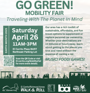 GO GREEN! MOBILITY FAIR - VOLUNTEERS NEEDED! @ El Cerrito Plaza BART - North Parking Lot